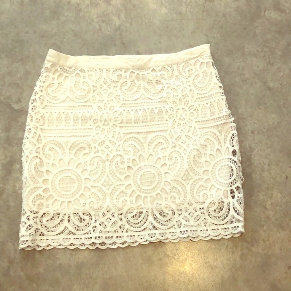 Forever 21 Dresses & Skirts - White Crochet Lace Skirt